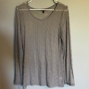 Express Sheer Lacy Top - Grey